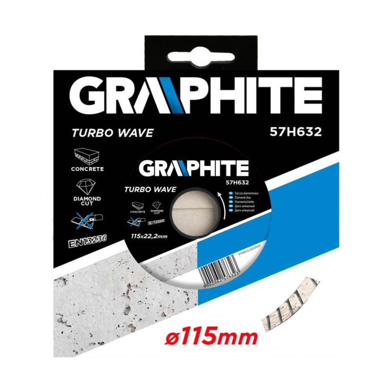Gyémánt vágókorong 115mm TURBO HŰTŐBORDÁS (57H632)