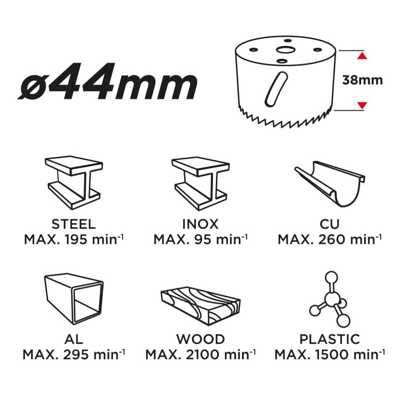 Körkivágó BI-METAL 44MM (57H905)