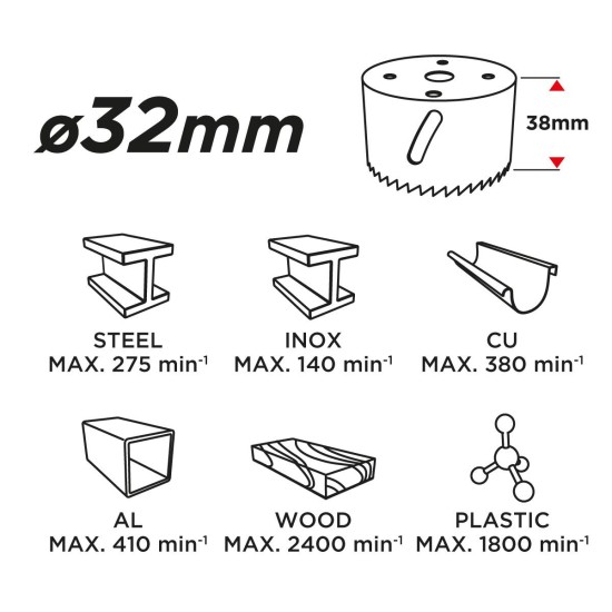 KÖRKIVÁGÓ BI-METAL 32MM (57H912)