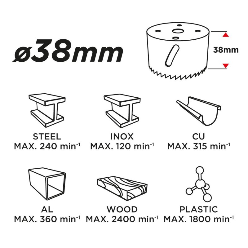 Körkivágó BI-METAL 38MM (57H916)