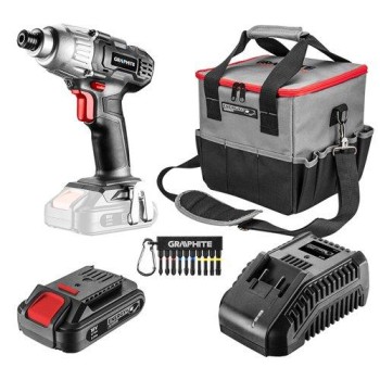Akkus gépkészlet Energy+, 18V/2Ah: akkus ütvecsavarozó 1/4''(hatszög) + táska(25x25cm) + bit klt+akku+töltő! (58G012-S15)