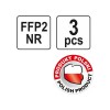 YATO Pormaszk FFP2/PZ NR szelepes (3 db/cs) (YT-7492)