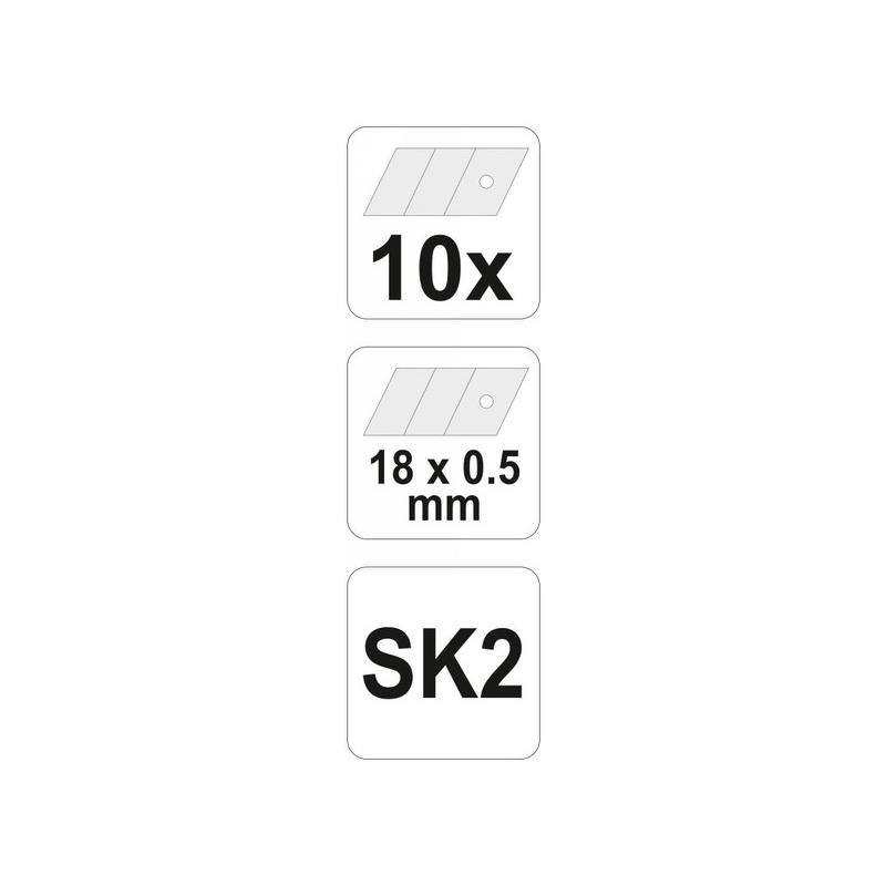 YATO Törhető penge 18 mm (10 db/cs) (YT-7525) YATO Törhető penge 18 mm (10 db/cs) (YT-7525)