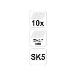 YATO Törhető penge 25 mm (10 db/cs) (YT-7530) YATO Törhető penge 25 mm (10 db/cs) (YT-7530)
