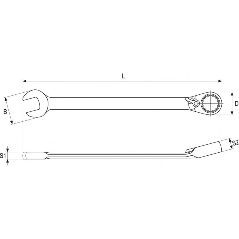 YATO Racsnis irányváltós csillag-villáskulcs 19 mm / 245 mm 72T CrV (YT-1662)