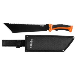 Bozótvágó kés, 40cm, rozsdamentes acél, kétkomponensű fogantyú TPR+PP, fűrész funkció, penge: 25.5cm, tokkal (63-117) Bozótvágó kés, 40cm, rozsdamentes acél, kétkomponensű fogantyú TPR+PP, fűrész funkció, penge: 25.5cm, tokkal (63-117)