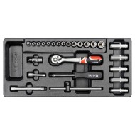 YATO Dugókulcs készlet 25 részes 1/4' 3,5-14 mm CrV (fiókbetét) (YT-5541) YATO Dugókulcs készlet 25 részes 1/4' 3,5-14 mm CrV (fiókbetét) (YT-5541)