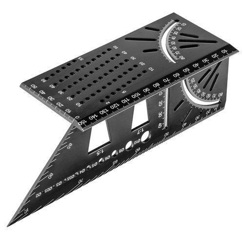Jelölő sablon 3D, derékszög, vonalzó, szögmérő, alumíniumötvözet (72-115) Jelölő sablon 3D, derékszög, vonalzó, szögmérő, alumíniumötvözet (72-115)