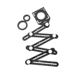 Szögmásoló, furatátjelölő és vonalzó, 6 oldalas, alumínium, ABS (72-351) Szögmásoló, furatátjelölő és vonalzó, 6 oldalas, alumínium, ABS (72-351)