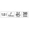 YATO YT-2346 alsótartályos festékszórópisztoly – 1000 ml, 1,8 mm