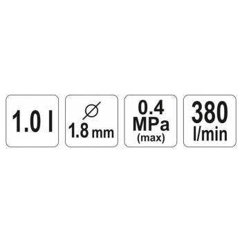 YATO YT-2346 alsótartályos festékszórópisztoly – 1000 ml, 1,8 mm