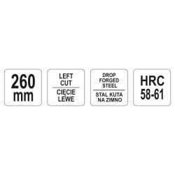 YATO Lemezvágó olló 260 mm balos CrMo (YT-1900) YATO Lemezvágó olló 260 mm balos CrMo (YT-1900)