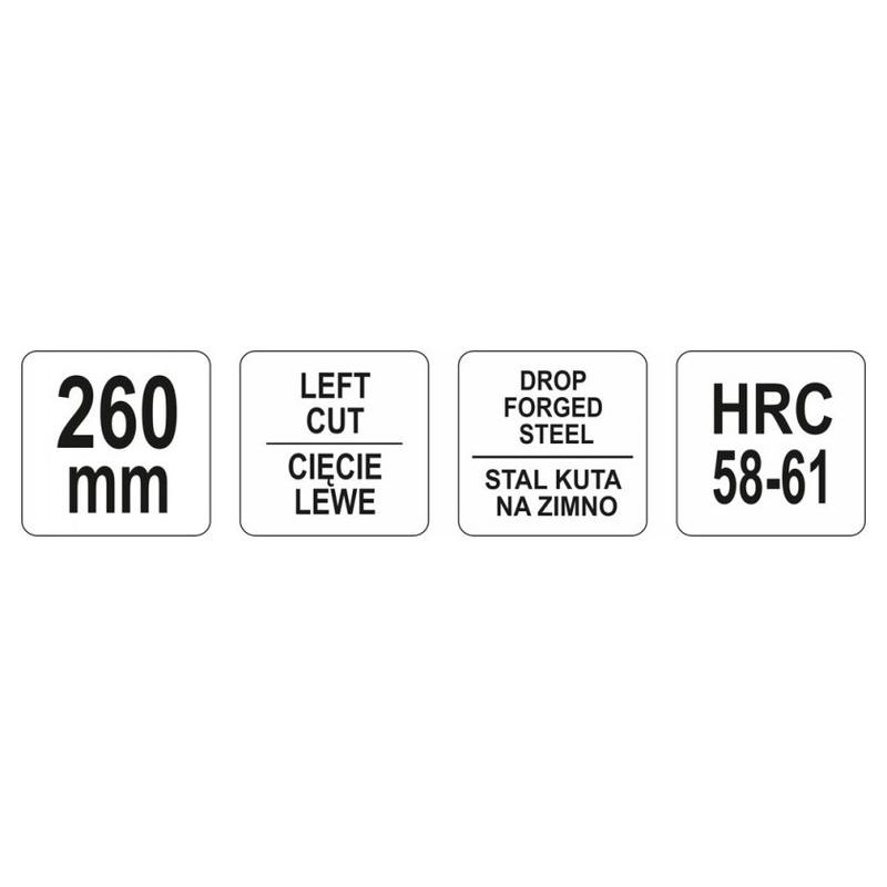 YATO Lemezvágó olló 260 mm balos CrMo (YT-1900)