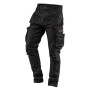 Munkanadrág, farmer, DENIM, fekete, cipzáros oldalzsebekkel, 98% pamut, 410 g/m2, M (81-233-M)