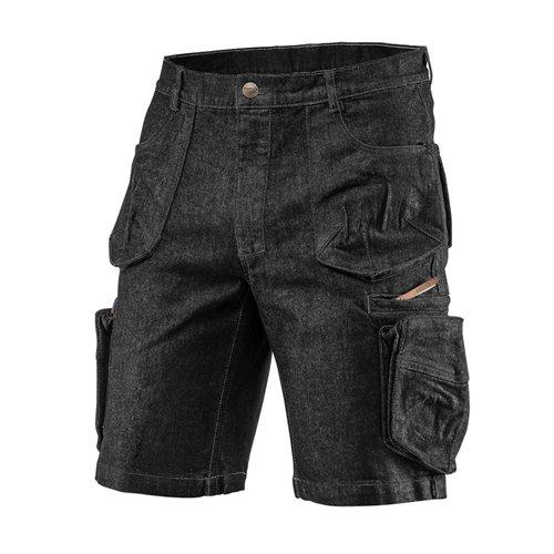 Rövidnadrág, farmer, DENIM, fekete, cipzáros oldalzsebekkel, 98% pamut, 410g/m2, XS (81-273-XS)