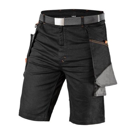 Rövidnadrág, HD, karcsúsított(slim fit), 60% pamut, 37% polyester, 3% elastane, 285 g/m2, övvel, M (81-278-M)