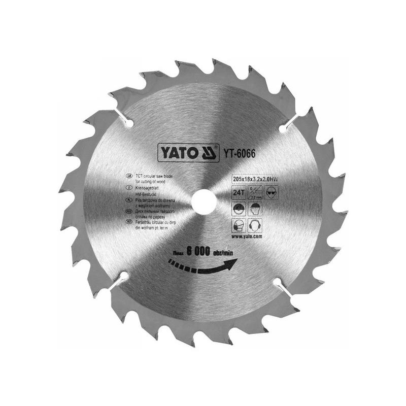YATO Fűrésztárcsa fához 205 x 18 x 2,0 mm / 24T (YT-6066) YATO Fűrésztárcsa fához 205 x 18 x 2,0 mm / 24T (YT-6066)
