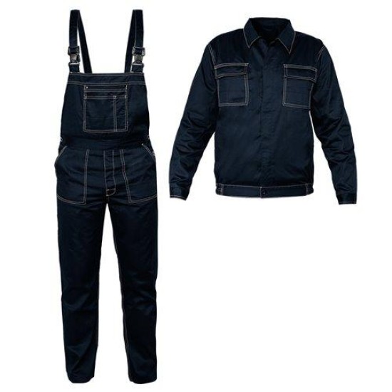 Munkaruha szett, BASIC, kantáros nadrág + munkadzseki, XXXL (81-450-XXXL)