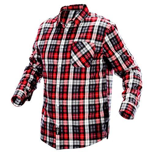 Munkaing, flanel, piros-fekete-fehér, 100% pamut, L (81-540-L)