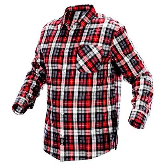 Munkaing, flanel, piros-fekete-fehér, 100% pamut, L (81-540-L)