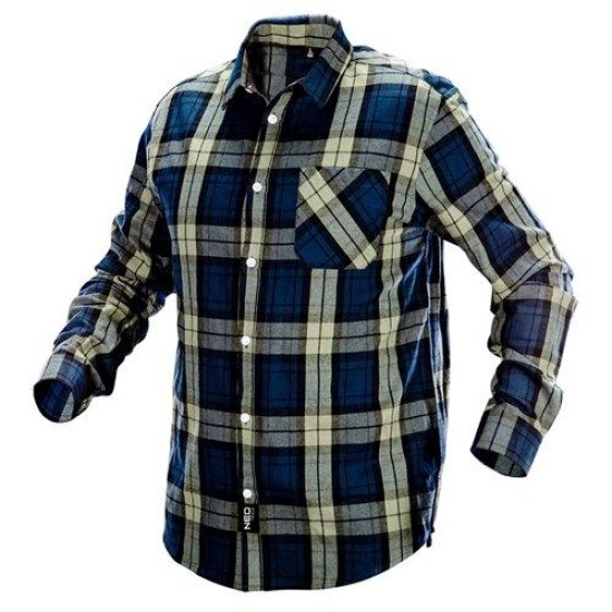 Munkaing, flanel, kék-oliva-fekete, 100% pamut, L (81-541-L)