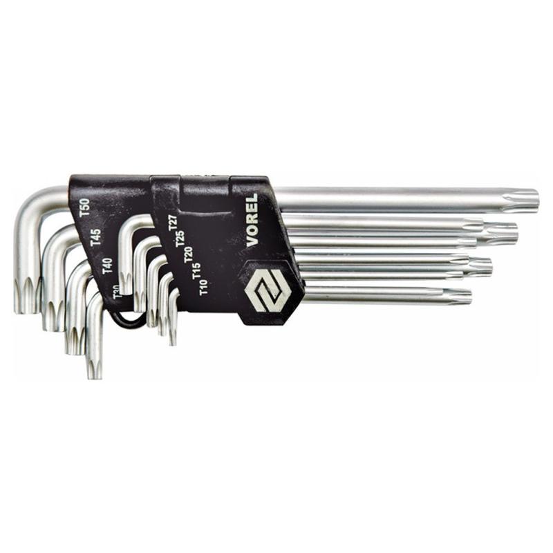 VOREL Torx kulcs készlet 9 részes T10-T50 CrV (56478) VOREL Torx kulcs készlet 9 részes T10-T50 CrV (56478)