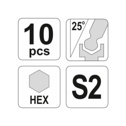 YATO Gömbfejű imbuszkulcs készlet 10 részes 1,27-10 mm S2 (YT-0560)