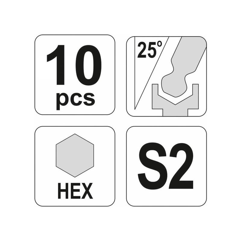 YATO Gömbfejű imbuszkulcs készlet 10 részes 1,27-10 mm S2 (YT-0560) YATO Gömbfejű imbuszkulcs készlet 10 részes 1,27-10 mm S2 (YT-0560)
