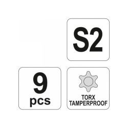 YATO Torx kulcs készlet 9 részes T10-T50 S2 (YT-0563)