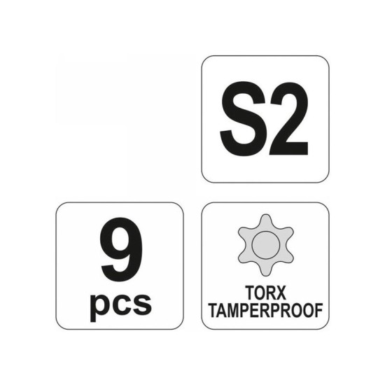 YATO Torx kulcs készlet 9 részes T10-T50 S2 (YT-0563) YATO Torx kulcs készlet 9 részes T10-T50 S2 (YT-0563)