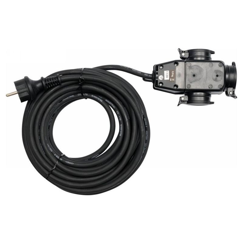 YATO Hosszabbító lengőkábel gumiszigetelt 3 dugalj 10 m 3 x 1,5 mm2 (YT-8116)