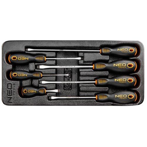 Csavarhúzó készlet, lapos 7db, műhelykocsitálcával (84-231)