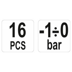 YATO Vákuum- és AC-pumpa mérő készlet 10 részes -1÷0 bar (YT-0673)