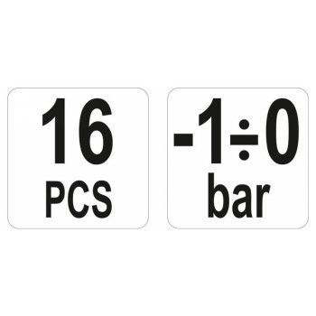 YATO Vákuum- és AC-pumpa mérő készlet 10 részes -1÷0 bar (YT-0673)