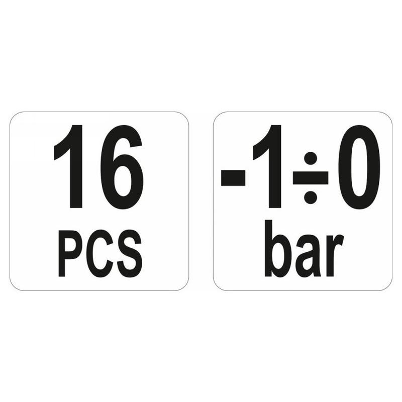 YATO Vákuum- és AC-pumpa mérő készlet 10 részes -1÷0 bar (YT-0673)