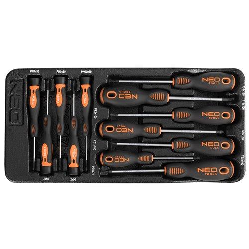 Műszerész, Precíziós Csavarhúzó készlet, PZ, TORX, 12db, műhelykocsitálcával (84-247)