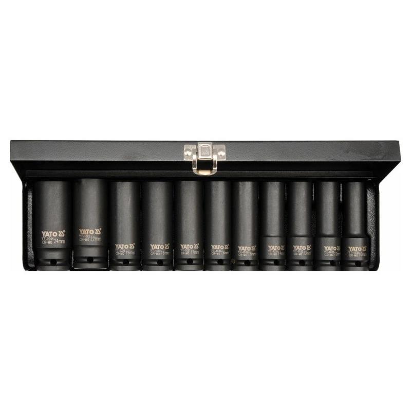 YATO YT-1054 gépi hosszú dugókulcs készlet 1/2 col 10-24 mm CrMo