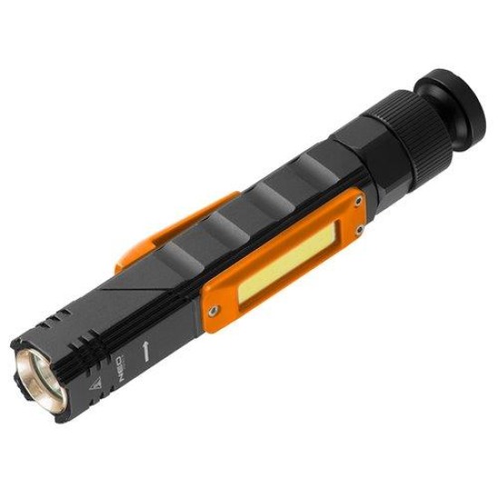 Zseblámpa, tölthető, 2 funkciós USB 300lum, CREExPE + COB LED, 3W (99-034)