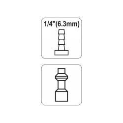 YATO Tömlővég 1/4' csőcsatlakozó (YT-2405)