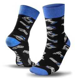 Munkazokni, 80% pamut, szerszám mintás 39-42, kék/fekete, Graphite (GD019) Munkazokni, 80% pamut, szerszám mintás 39-42, kék/fekete, Graphite (GD019)