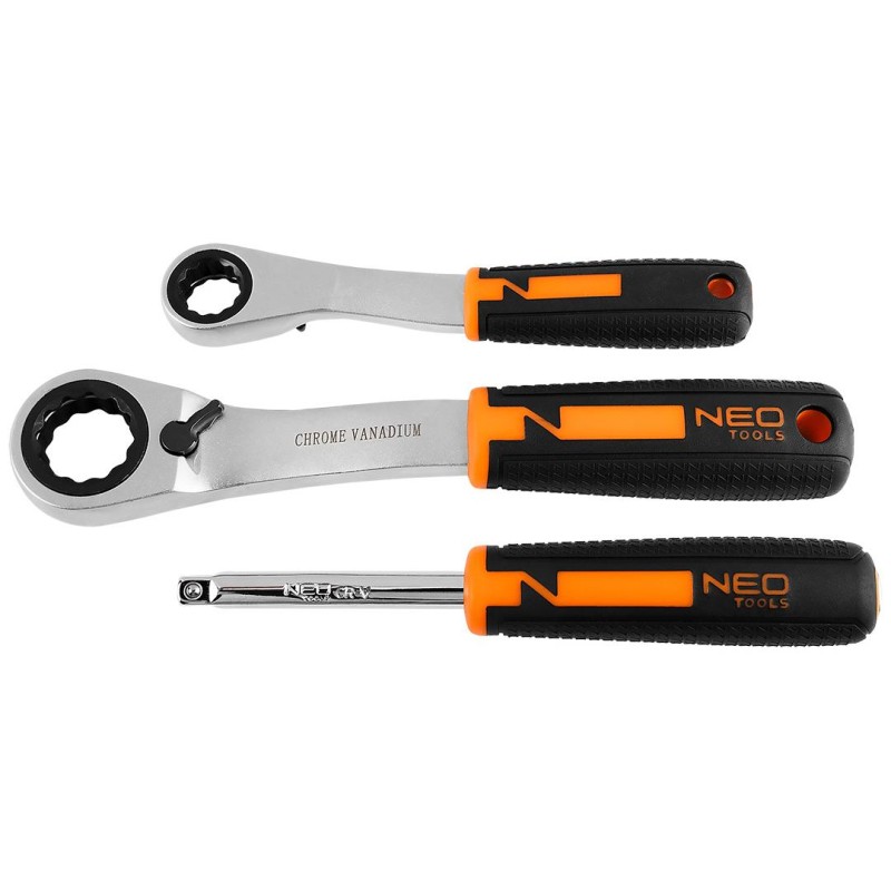 Dugókulcs készlet, átmenő racsnis hajtókarokkal, 1/4''- 3/8'', 46 db (10-019)