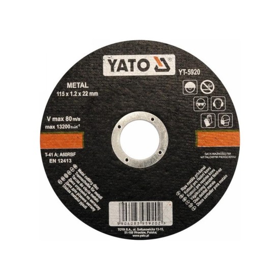 YATO Vágókorong fémre 115 x 1,2 x 22 mm (YT-5920)