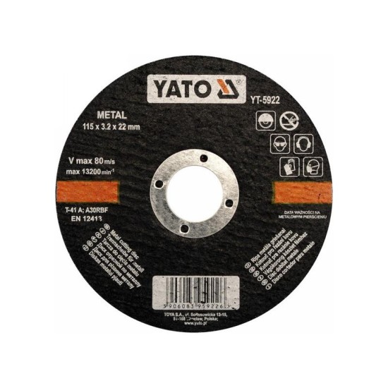 YATO Vágókorong fémre 125 x 1,2 x 22 mm (YT-5923)