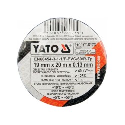 YATO Szigetelőszalag 19 x 0,13 mm x 20 m öt színű (10 db/cs) (YT-8173)