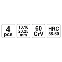 YATO Favéső készlet 4 részes fa nyéllel (10-16-20-25 mm) (YT-6260) YATO Favéső készlet 4 részes fa nyéllel (10-16-20-25 mm) (YT-6260)