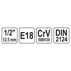 YATO Dugókulcs külső torx 1/2' E18 CrV (YT-05250) YATO Dugókulcs külső torx 1/2' E18 CrV (YT-05250)
