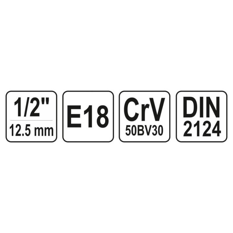 YATO Dugókulcs külső torx 1/2' E18 CrV (YT-05250)