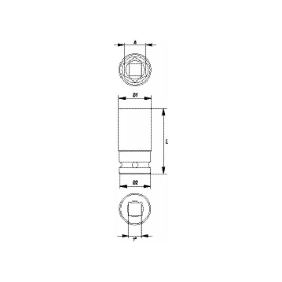 YATO Gépi hosszú dugókulcs 1' 27 mm CrMo (YT-1175) YATO Gépi hosszú dugókulcs 1' 27 mm CrMo (YT-1175)