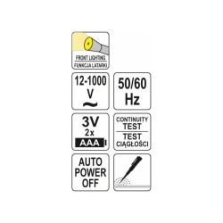 YATO Fáziskereső érintésmentes mérés 12-1000 V-ig szigetelt (YT-28313)