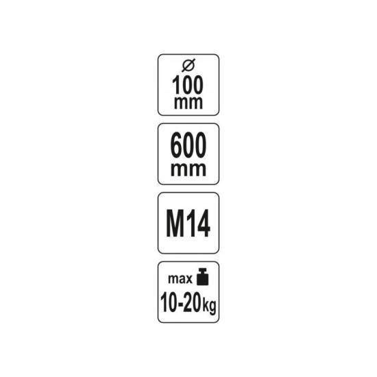 YATO Keverőszár (habarcs) 100 x 600 mm M14 (YT-55027) YATO Keverőszár (habarcs) 100 x 600 mm M14 (YT-55027)